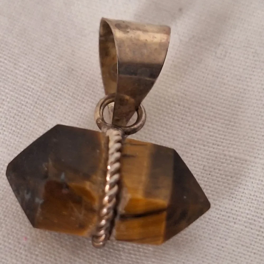 Silver Cats Eye Brown, Pendant, Charm